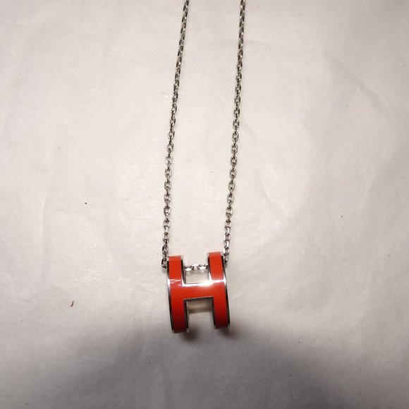 Hermes Pop H Ceramic Necklace Silver Chain - Picture 9 of 13